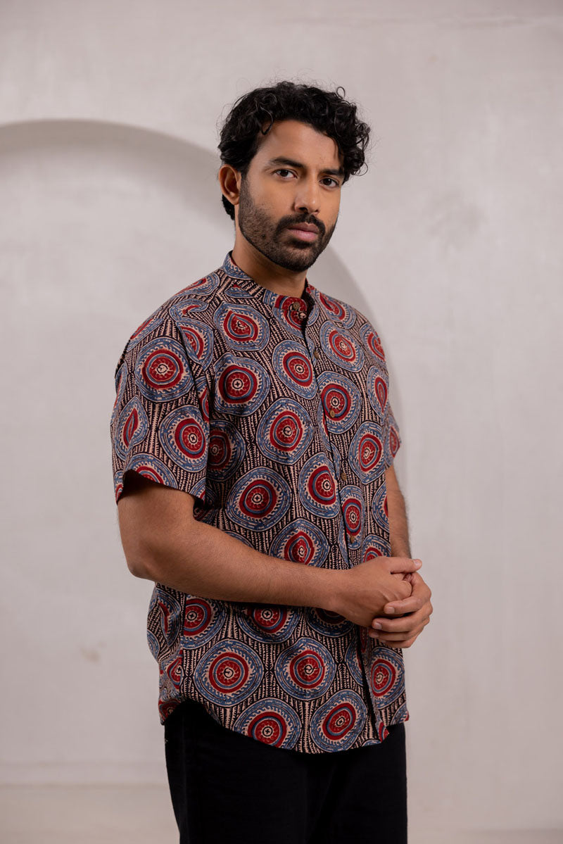 Mandarin Collar Half Sleeve Shirt - 06