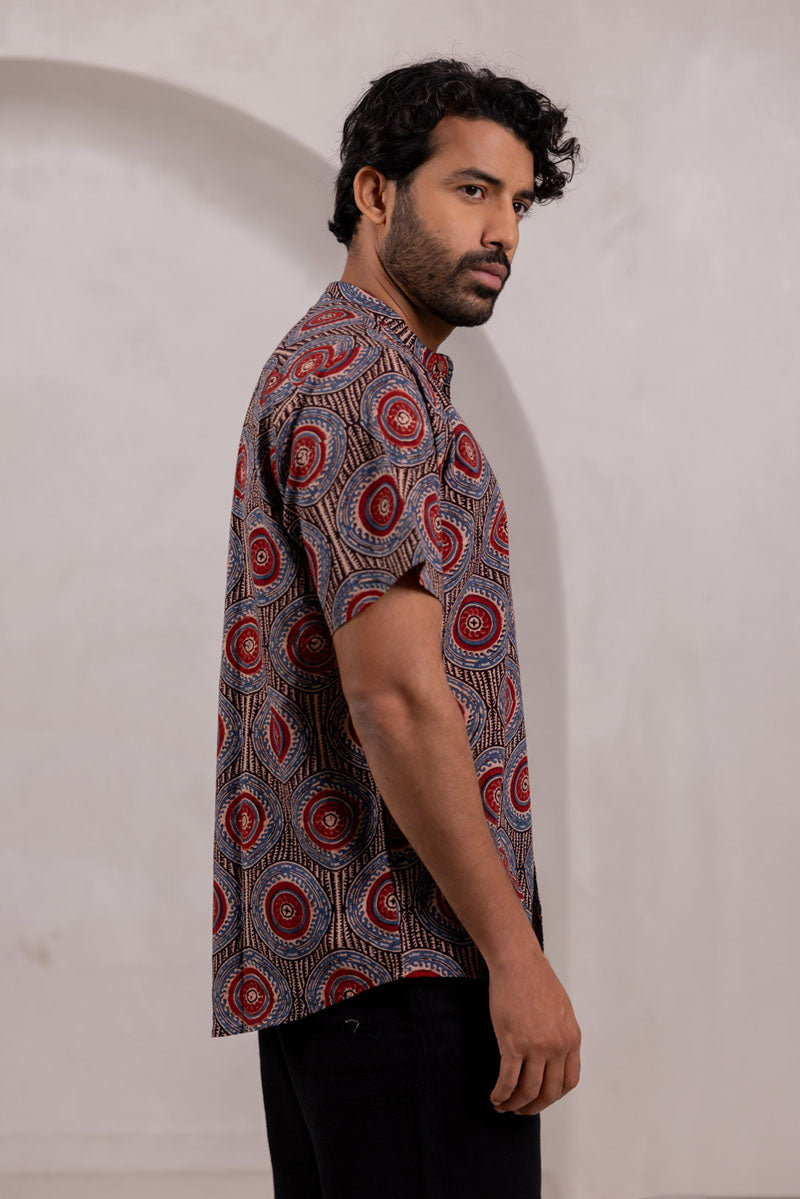 Mandarin Collar Half Sleeve Shirt - 06