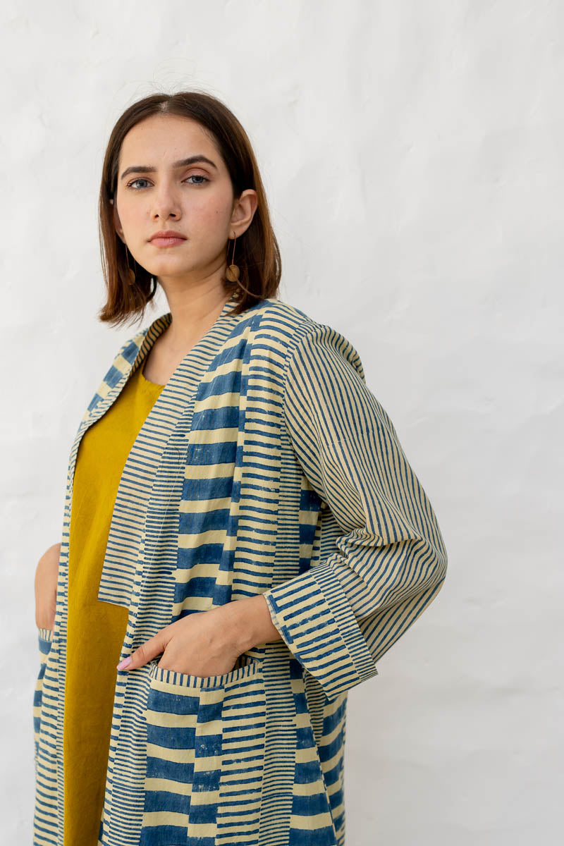 Cropped Collar Overlay-Indigo