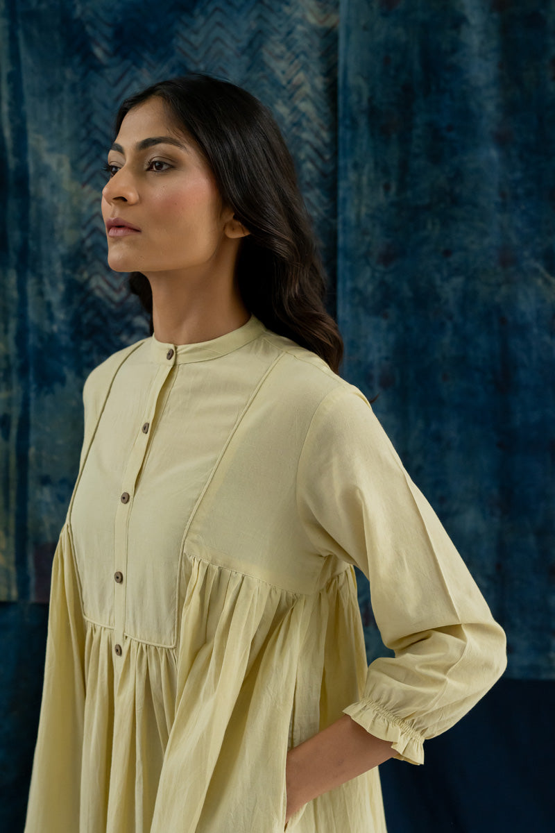 Side Pleat Tunic - Plain Natural White