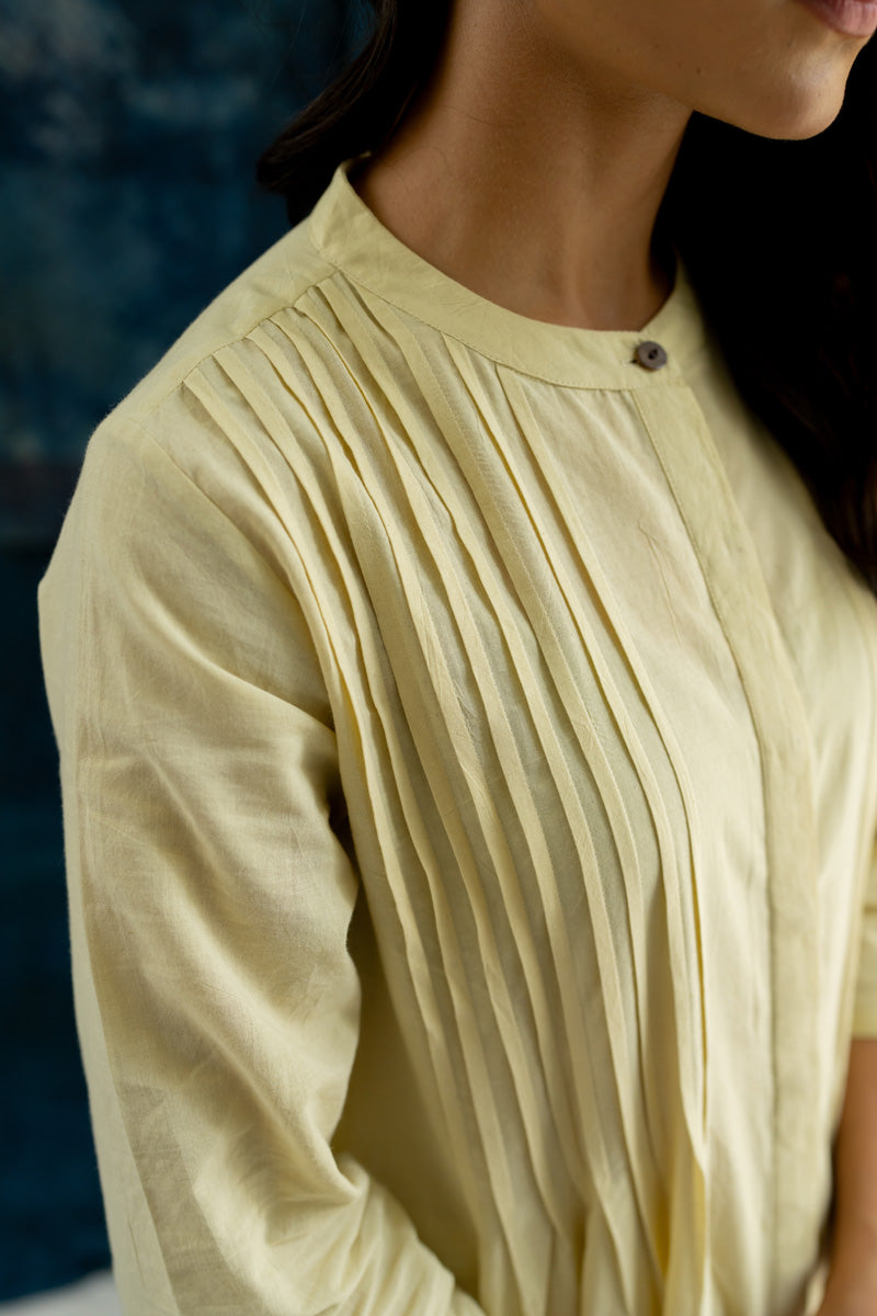 Pintuck Kurta - Plain Natural White