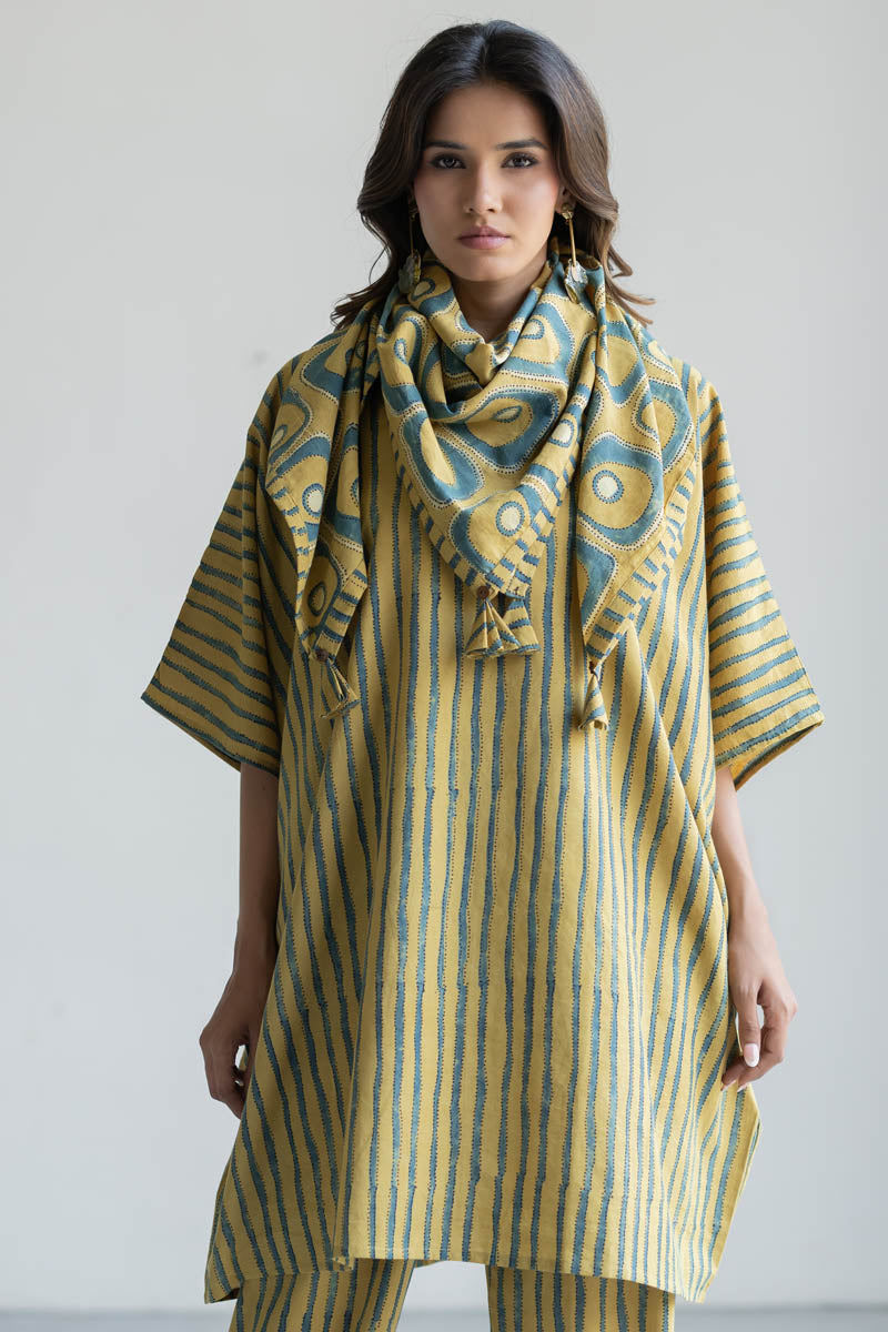 Set of 3 - Kaftan Top, Scarf & Pant - Iro 05