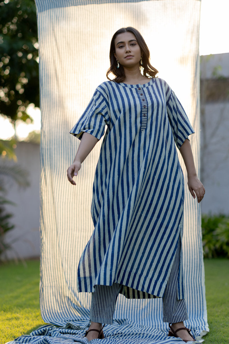 Omi Kurta Set of 2 - Indigo Breeze
