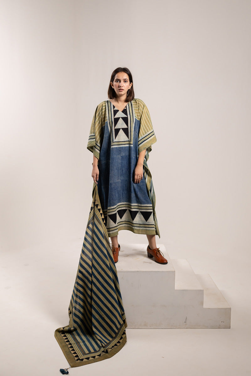 Set of 2 - Kaftan & Scarf - Aabaan 09