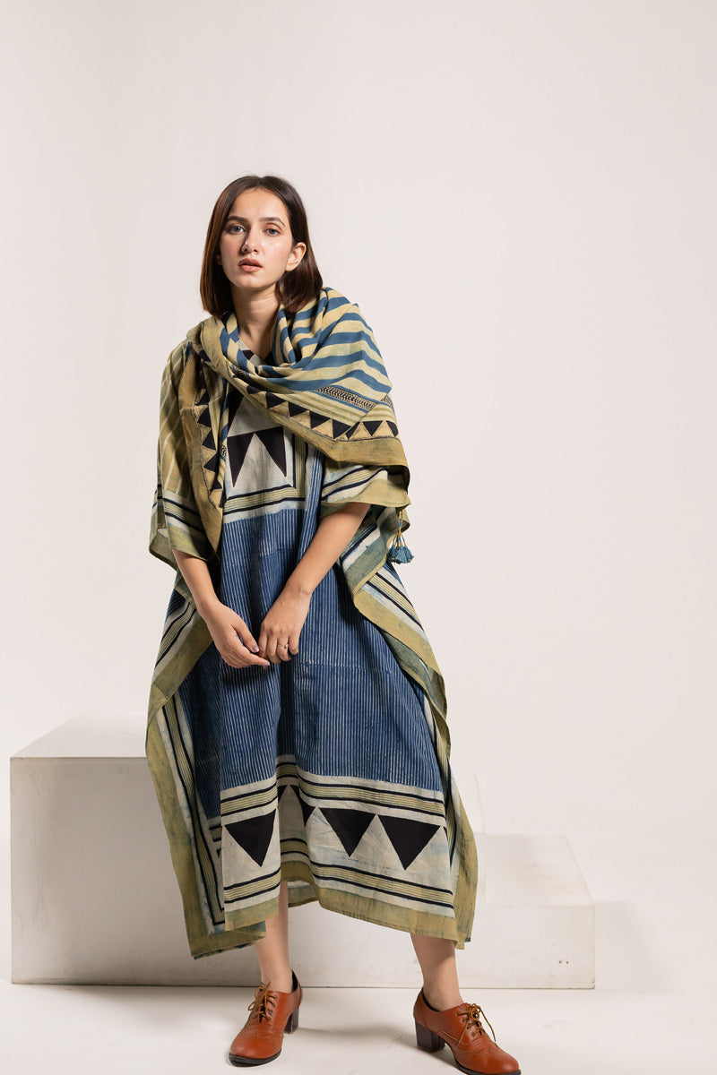 Set of 2 - Kaftan & Scarf - Aabaan 09