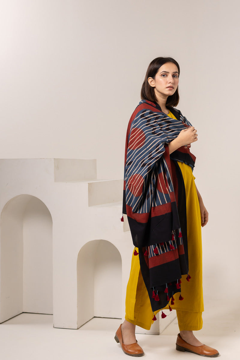 Set of 3 - Kurta, Dupatta, Pants - Earthy Echoes 02