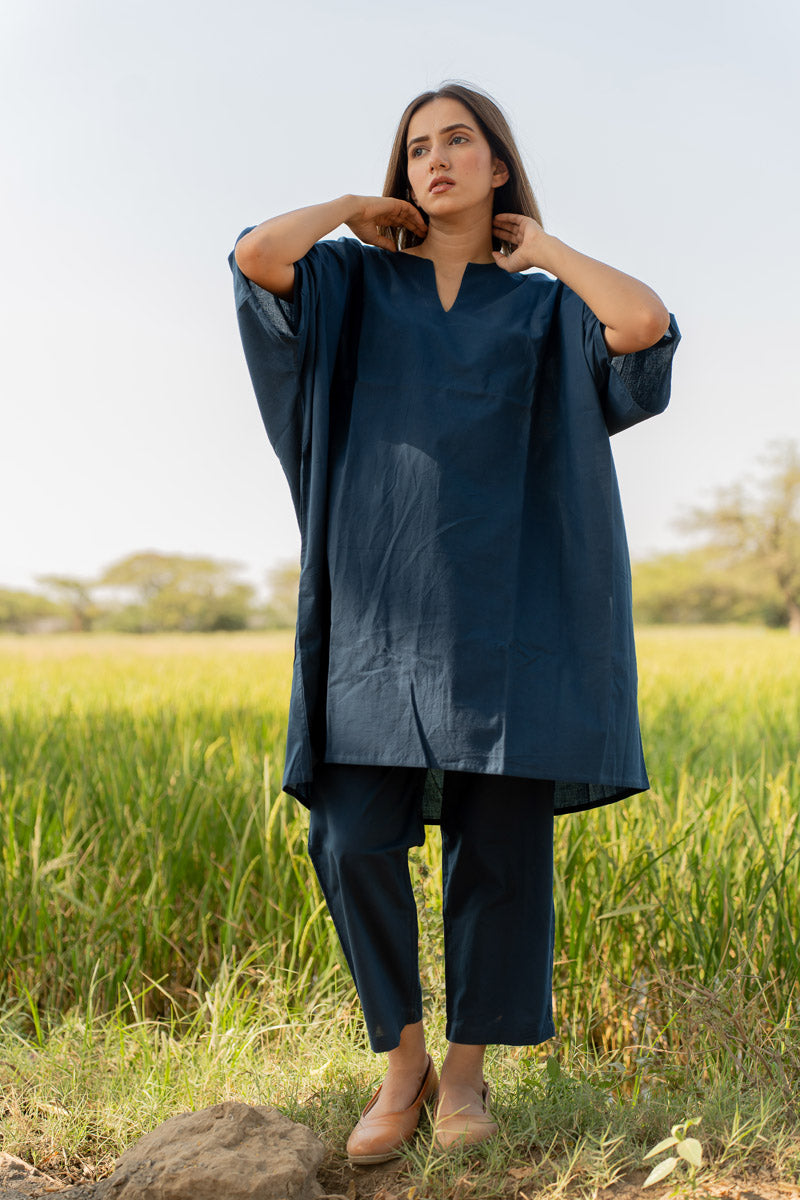 Co-ord Set of 2 - Indigo Kaftan Top & Pant