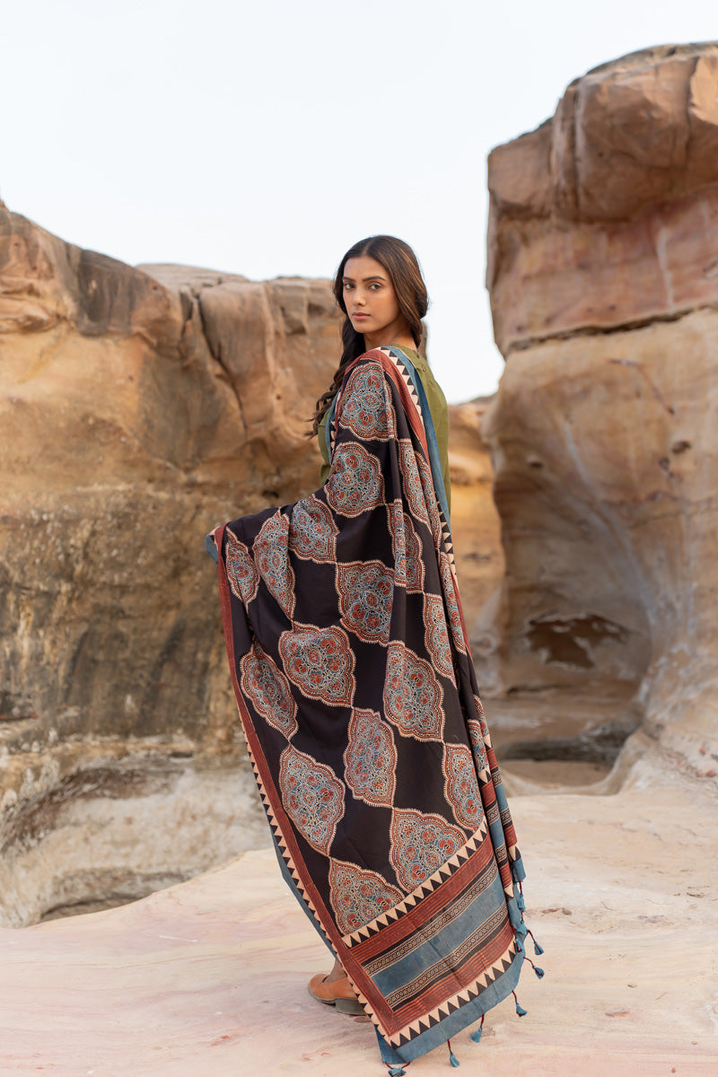 Cotton Dupatta - Baani Black