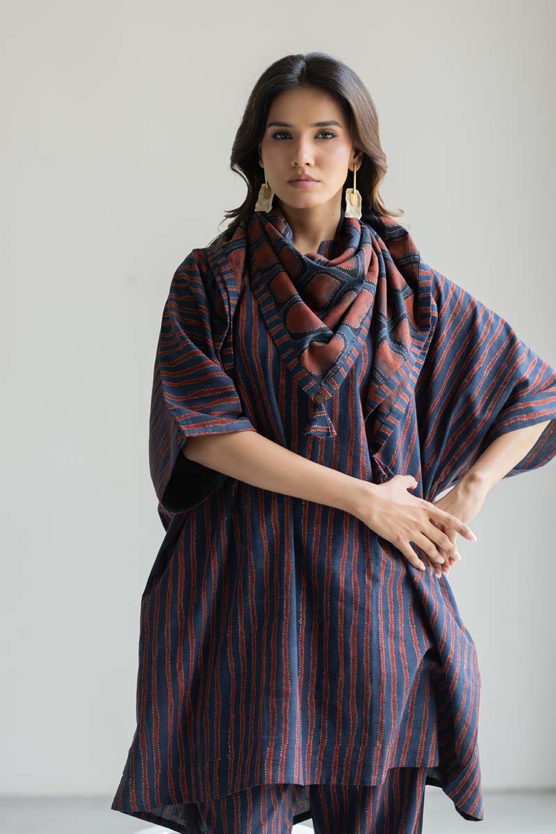 Set of 3 - Kaftan Top, Scarf & Pant - Iro 06