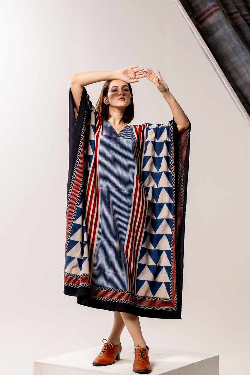 Freesize Kaftan - Indigo Pyramid