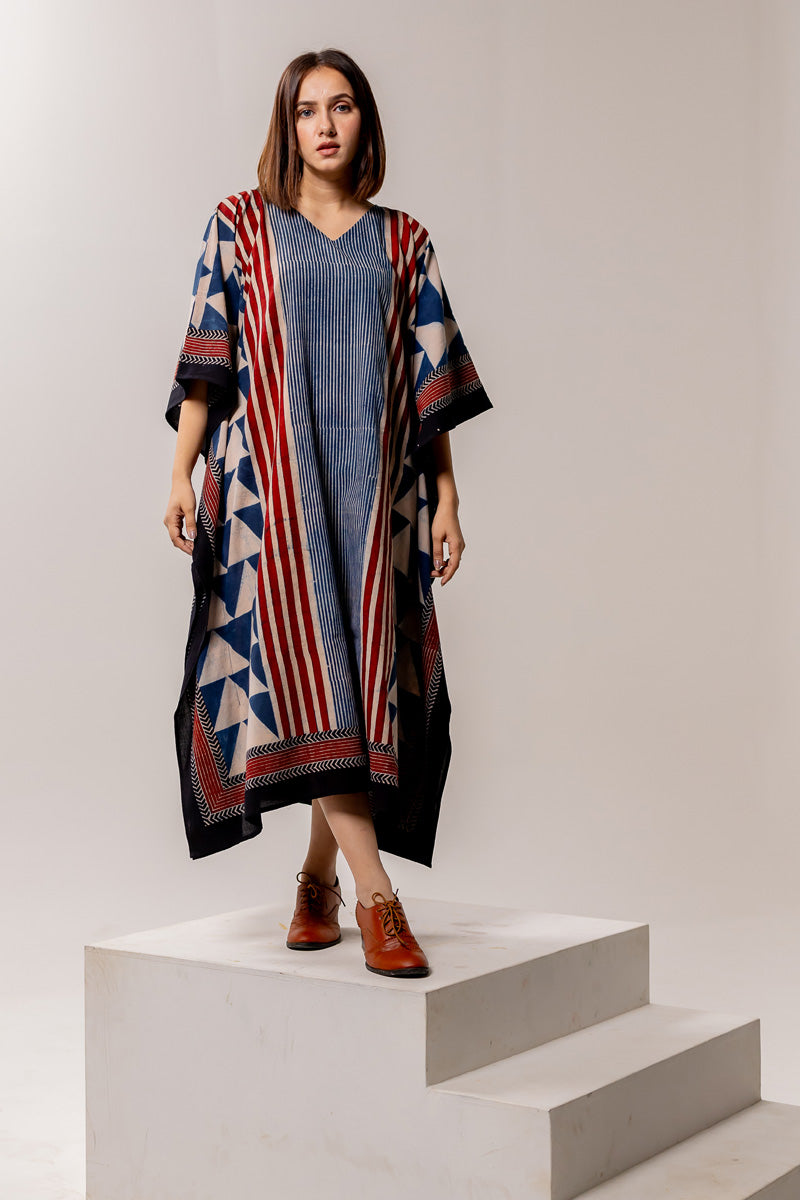 Freesize Kaftan - Indigo Pyramid