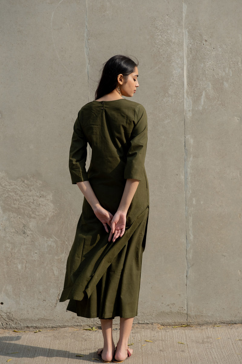 Co-ord Set of 2 - Olive Kurta & Culotte