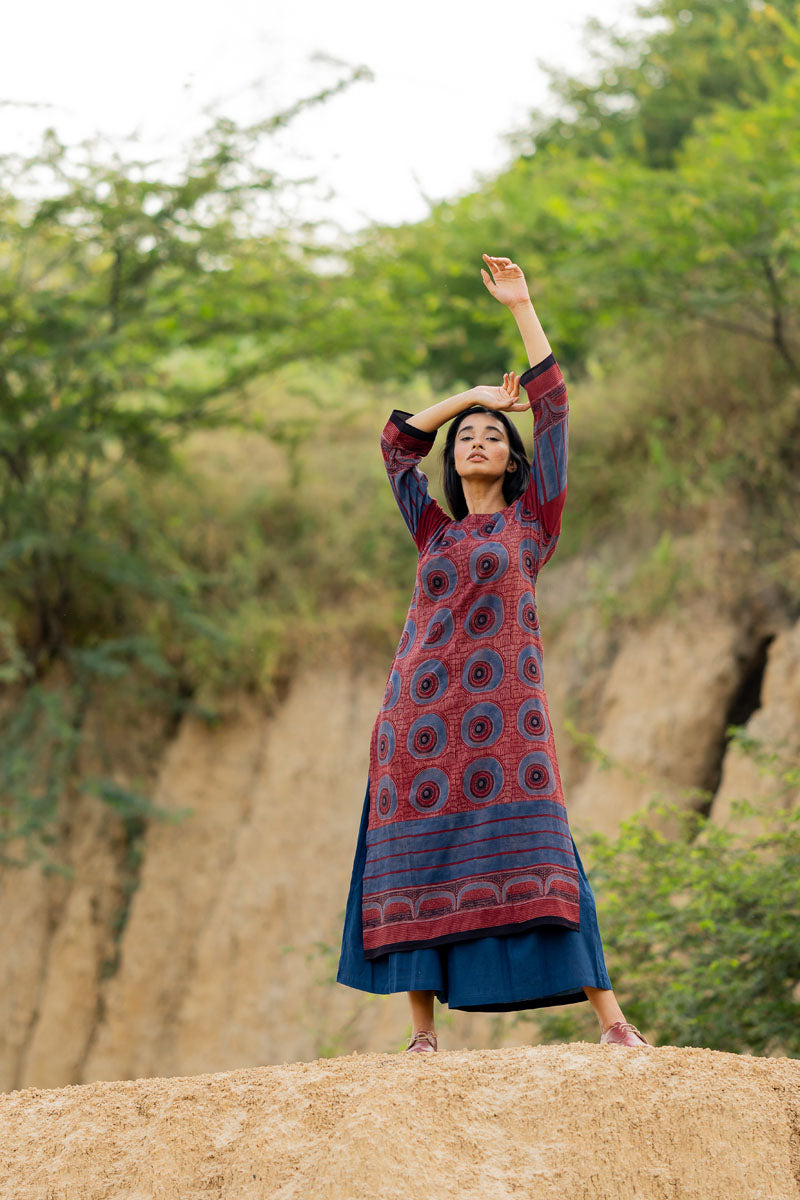 Co-ord Set of 3 - Kurta,Dupatta, Culotte - Raga