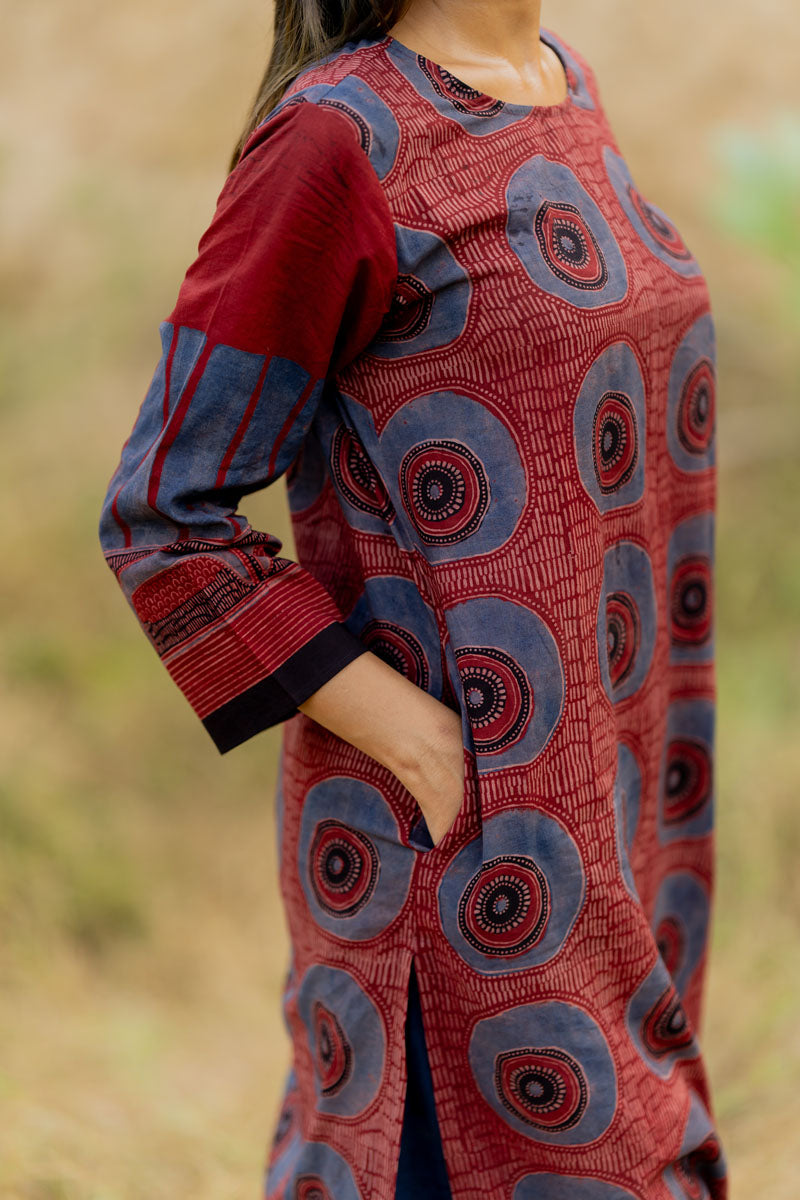 Co-ord Set of 3 - Kurta,Dupatta, Culotte - Raga