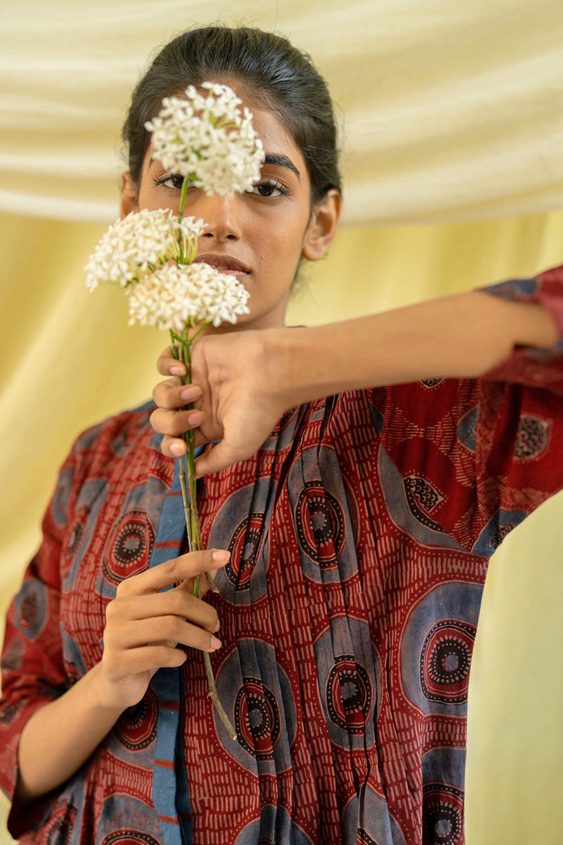 Pintuck Kurta - Burgundy Raga