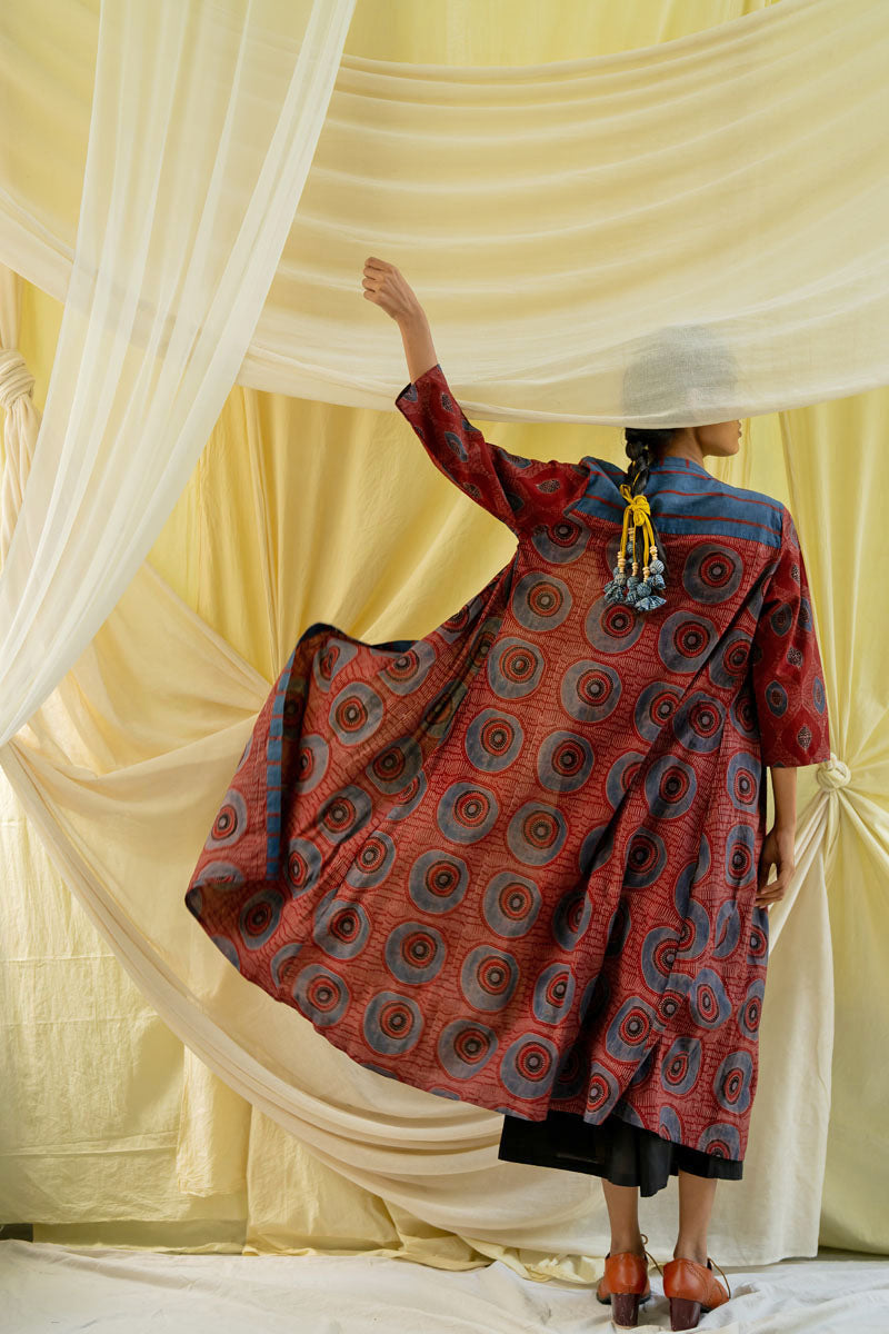 Pintuck Kurta - Burgundy Raga