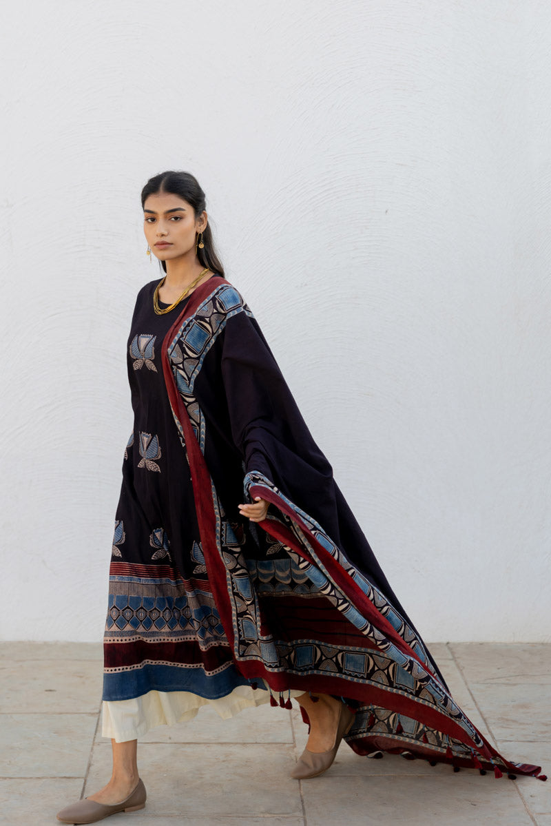 Set of 3 - Kurta, Dupatta & Culotte - Adira 02