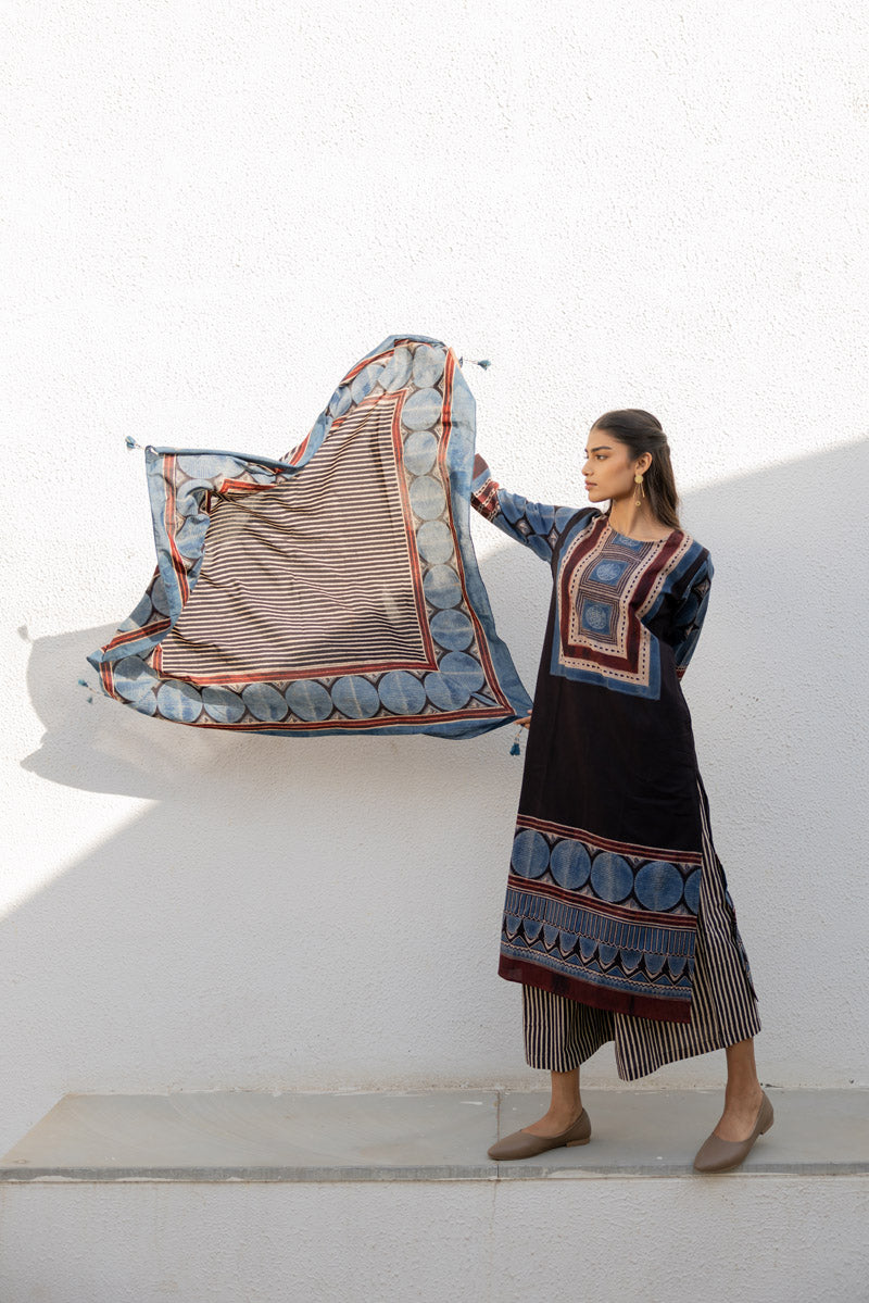 Set of 3 - Kurta, Scarf & Culotte - Adira 03
