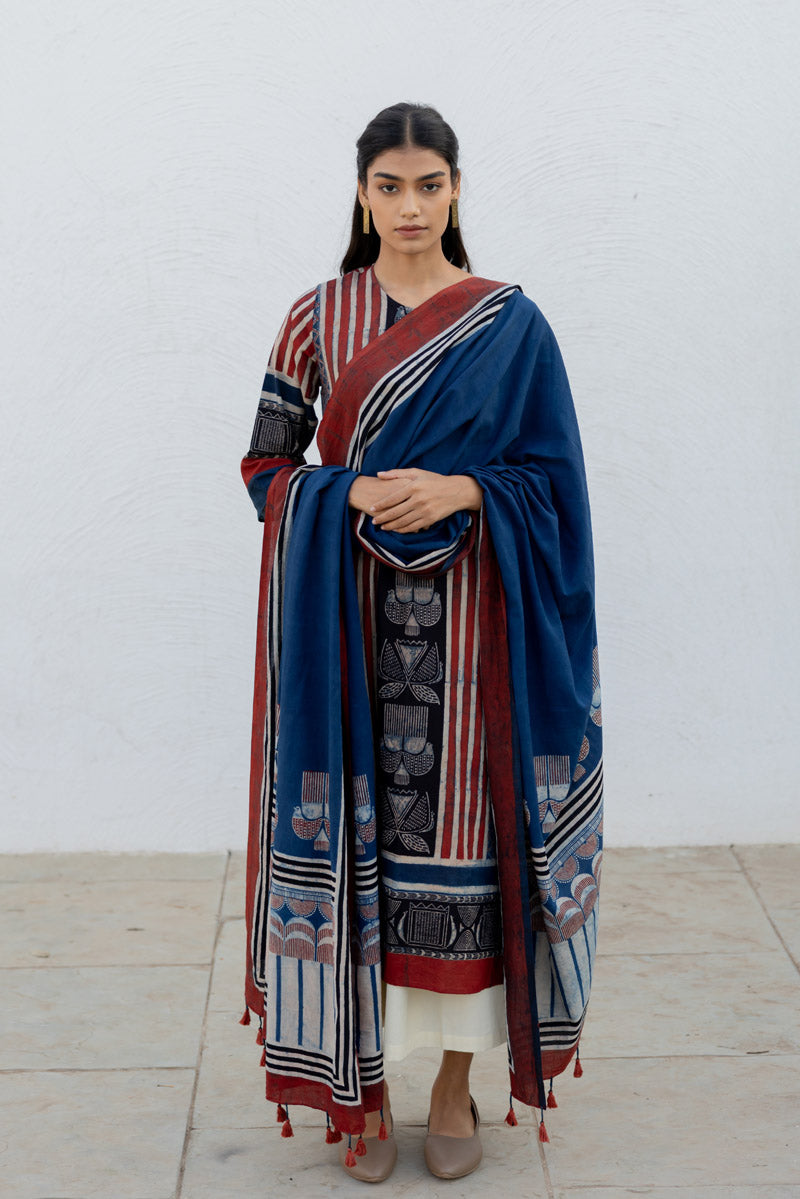 Set of 3 - Kurta, Dupatta & Culotte - Adira 01