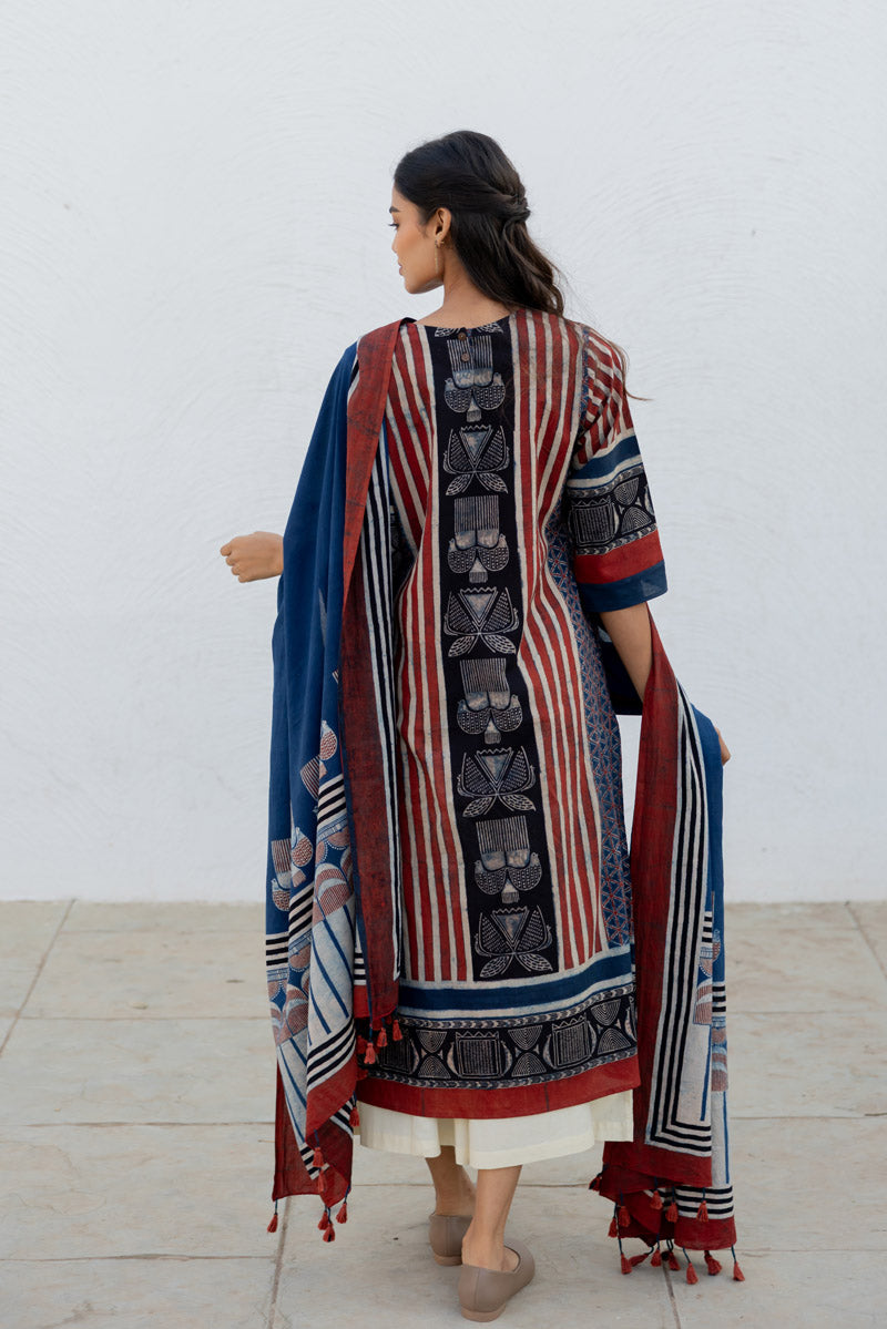 Set of 3 - Kurta, Dupatta & Culotte - Adira 01