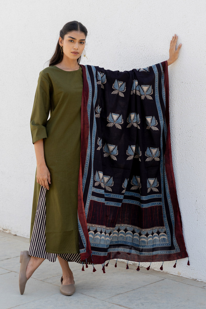 Set of 3 - Kurta, Dupatta & Culotte - Adira 07