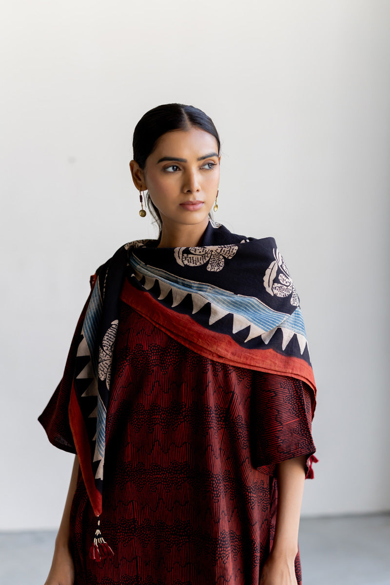 Set of 3 - Kaftan Top, Scarf & Pant - Nira 04