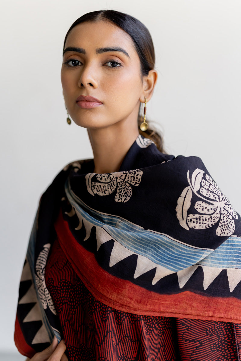Set of 3 - Kaftan Top, Scarf & Pant - Nira 04