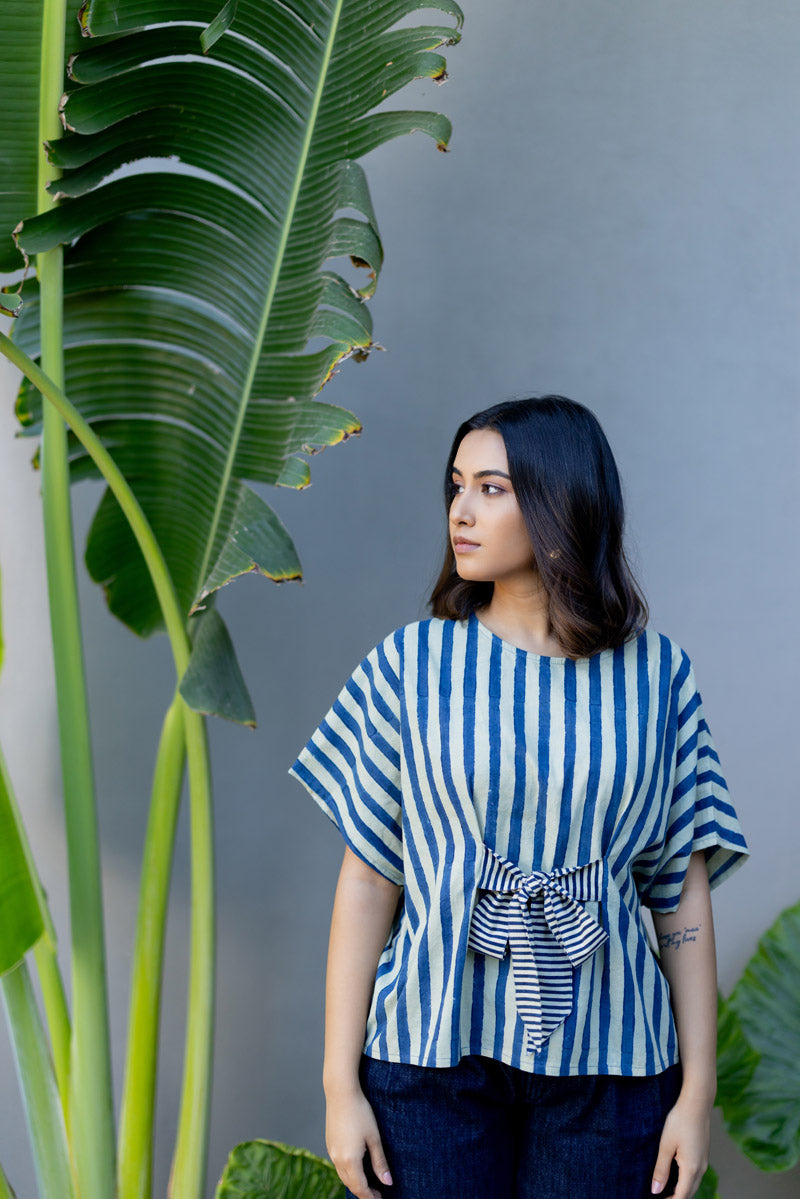 Bow-tie Top - Indigo Breeze