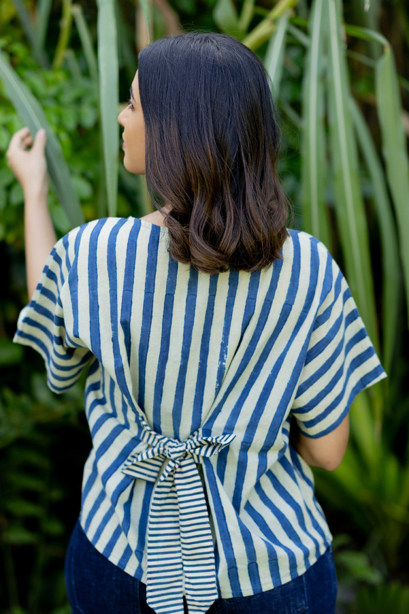 Bow-tie Top - Indigo Breeze