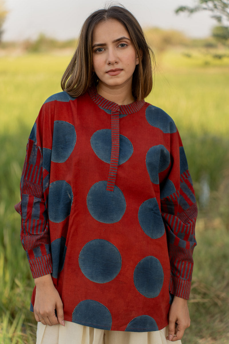 Freesize Antifit Shirt - Red Polka