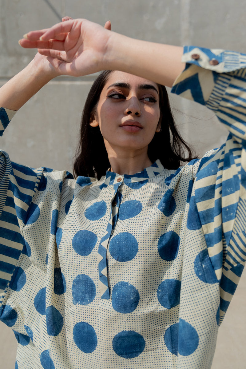 Freesize Antifit Top - Indigo Polka