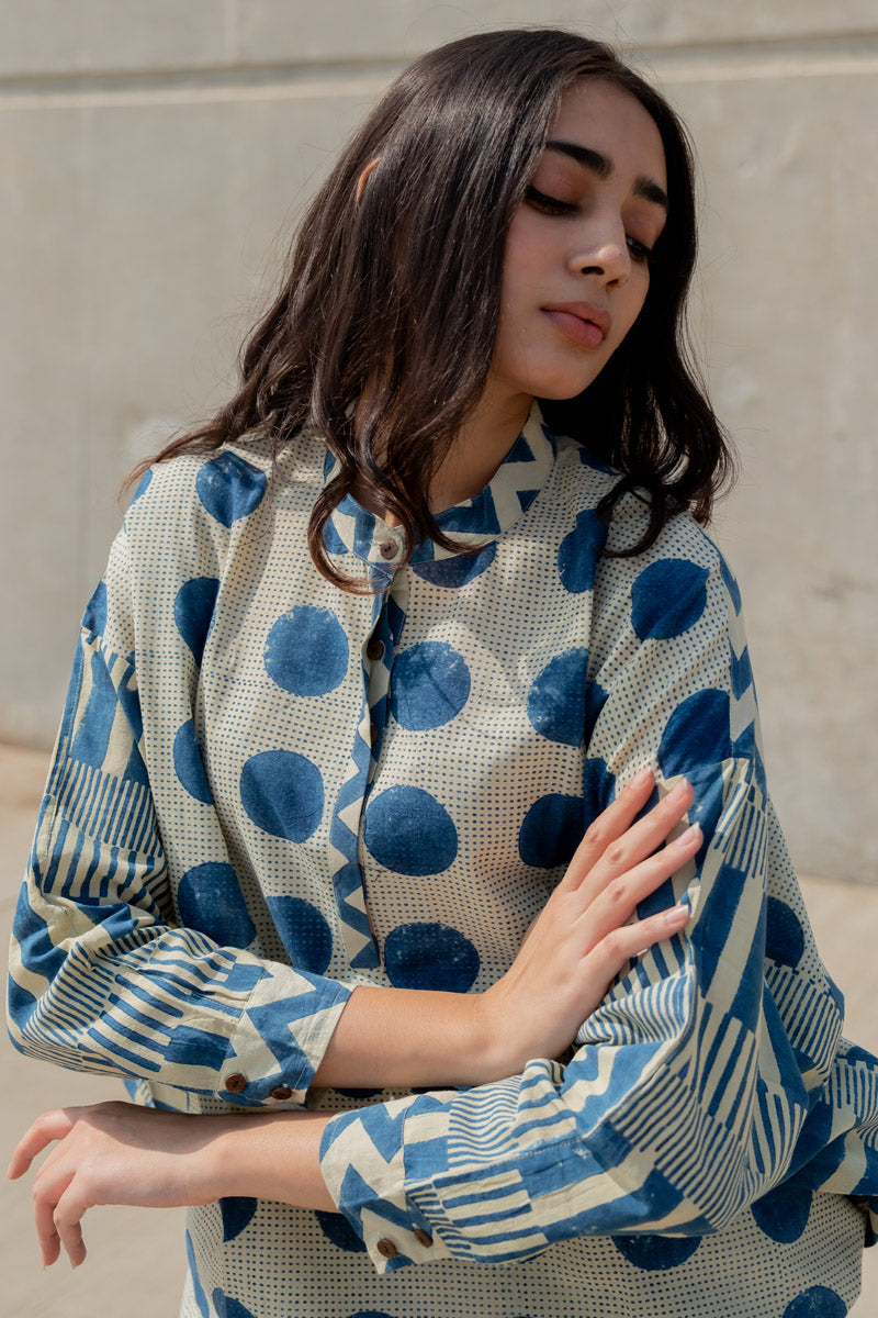 Freesize Antifit Top - Indigo Polka