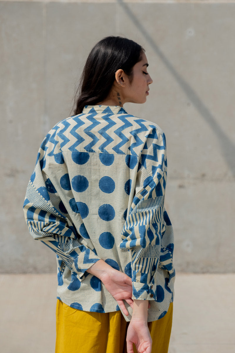 Freesize Antifit Top - Indigo Polka