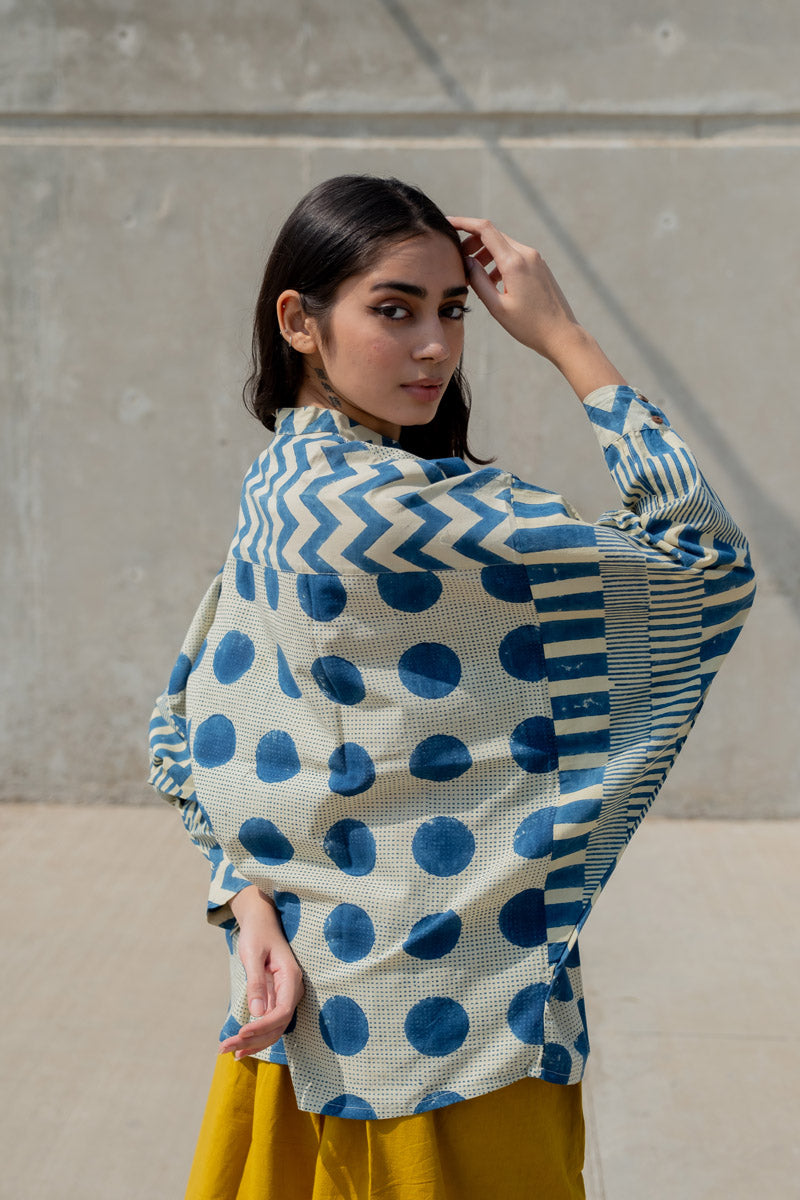 Freesize Antifit Top - Indigo Polka