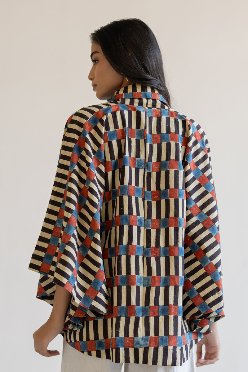 Kimono Overlay - Cut stripes