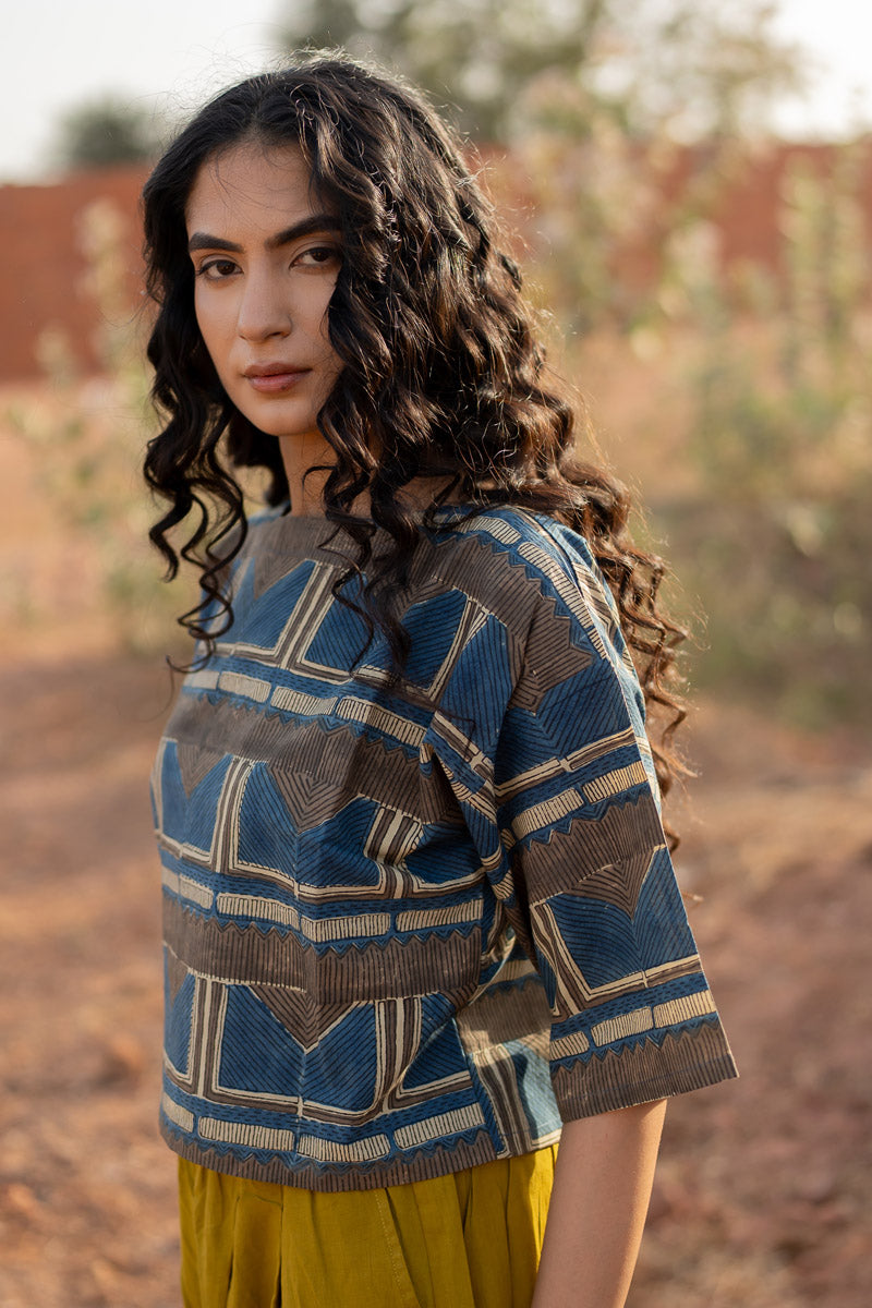 Basic Top - Grey & Indigo