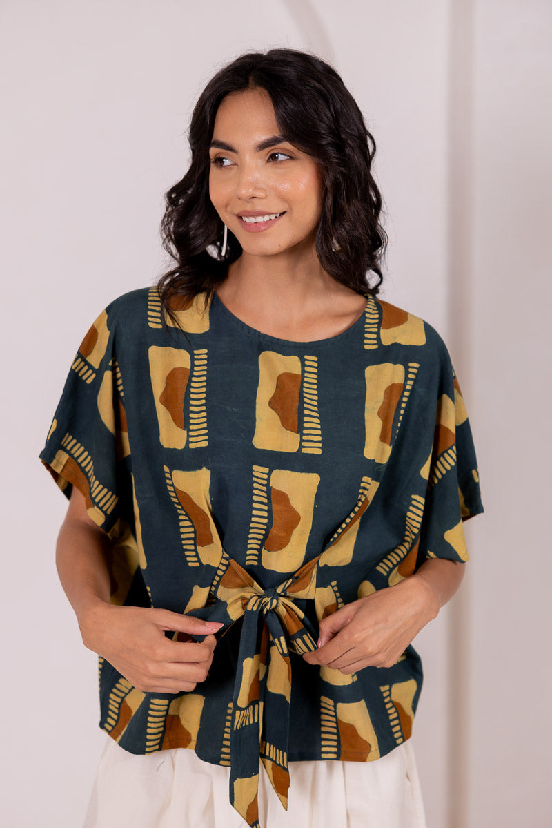 Bow-tie Top - Aab Forest Green