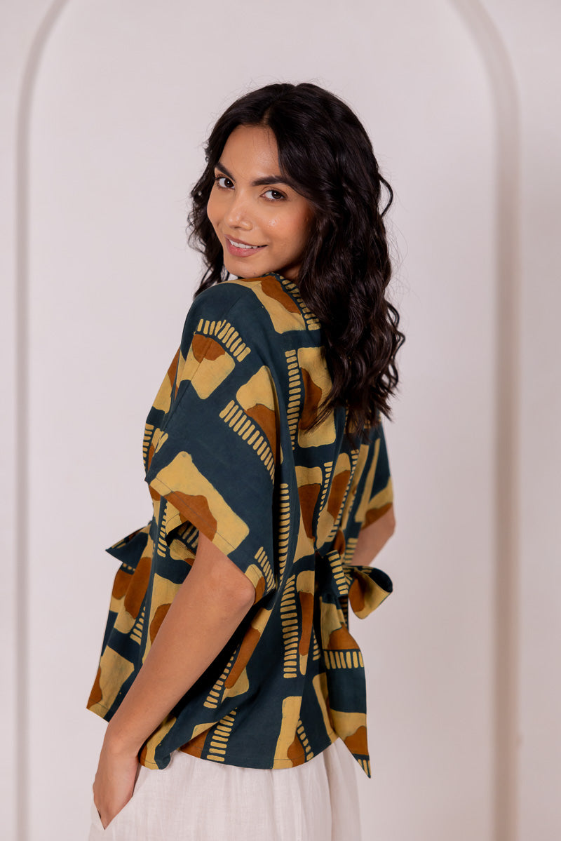 Bow-tie Top - Aab Forest Green