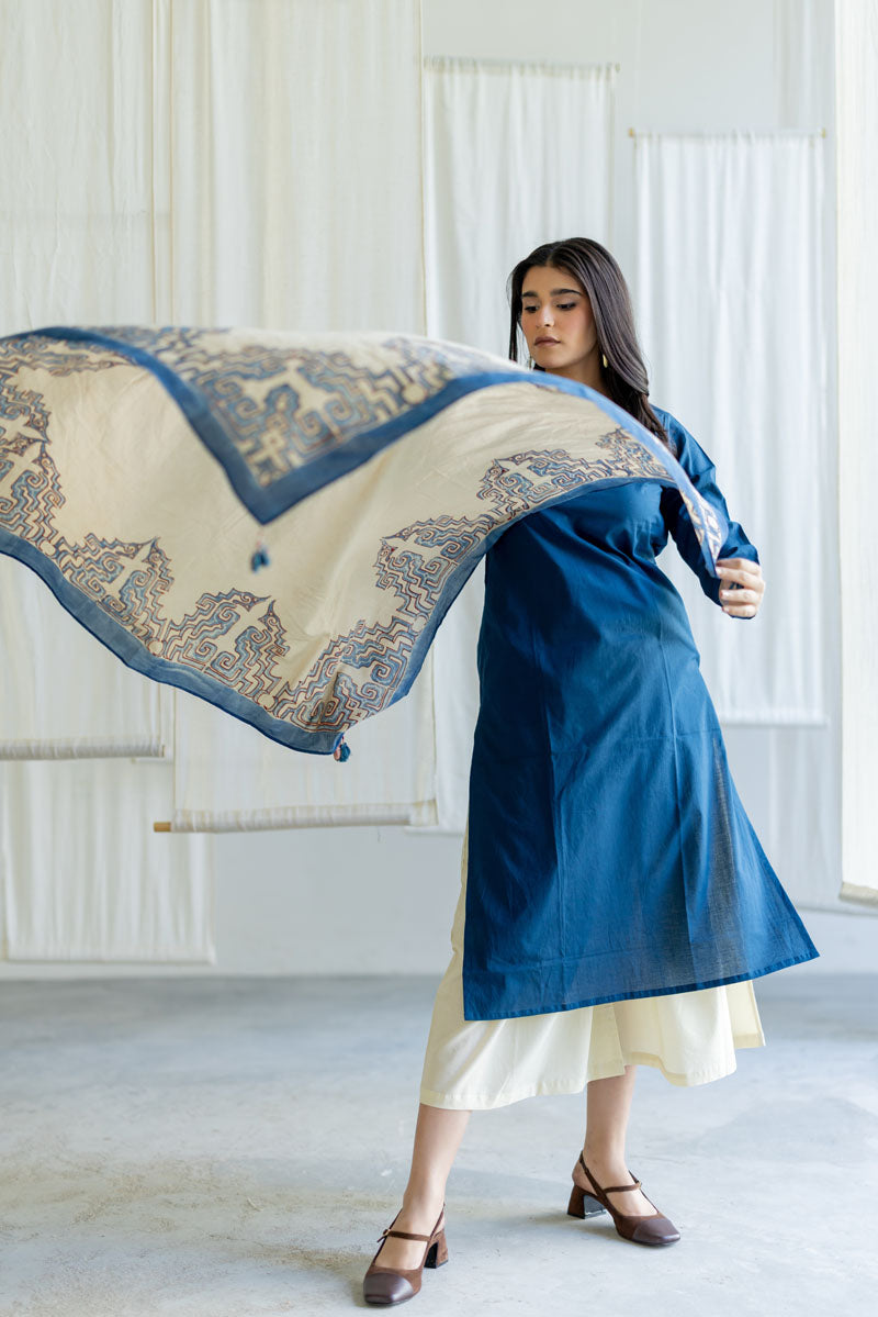 Set of 3 - Kurta, Culottes & Scarf - Mrida 10