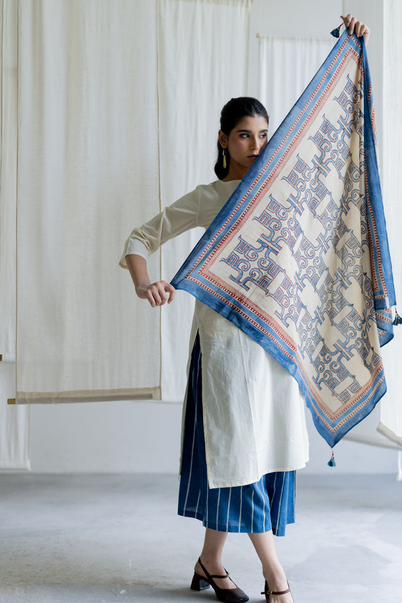 Set of 3 - Kurta, Culottes & Scarf - Mrida 12