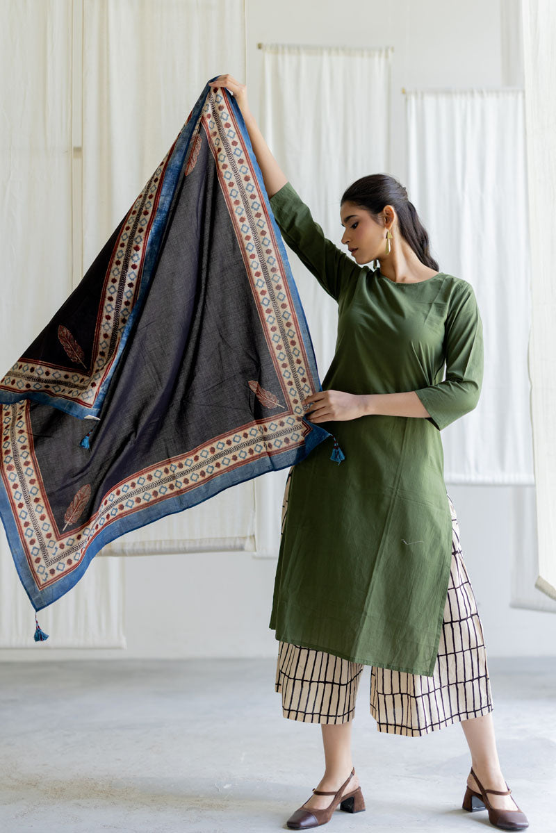 Set of 3 - Kurta, Culottes & Scarf - Mrida 15