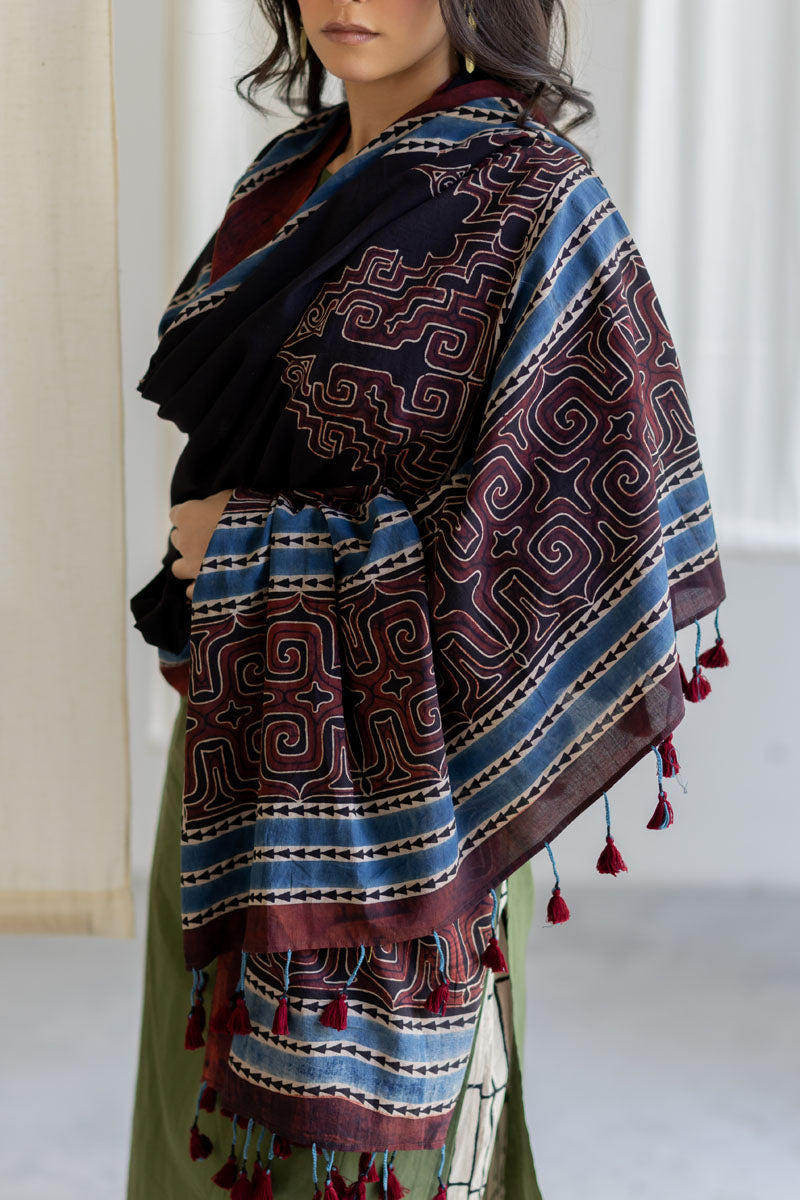 Cotton Dupatta - Prithvi Black