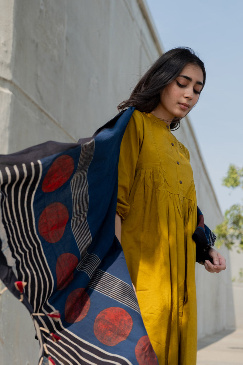 Cotton Dupatta - Indigo