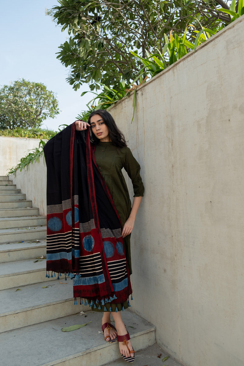 Cotton Dupatta - Black