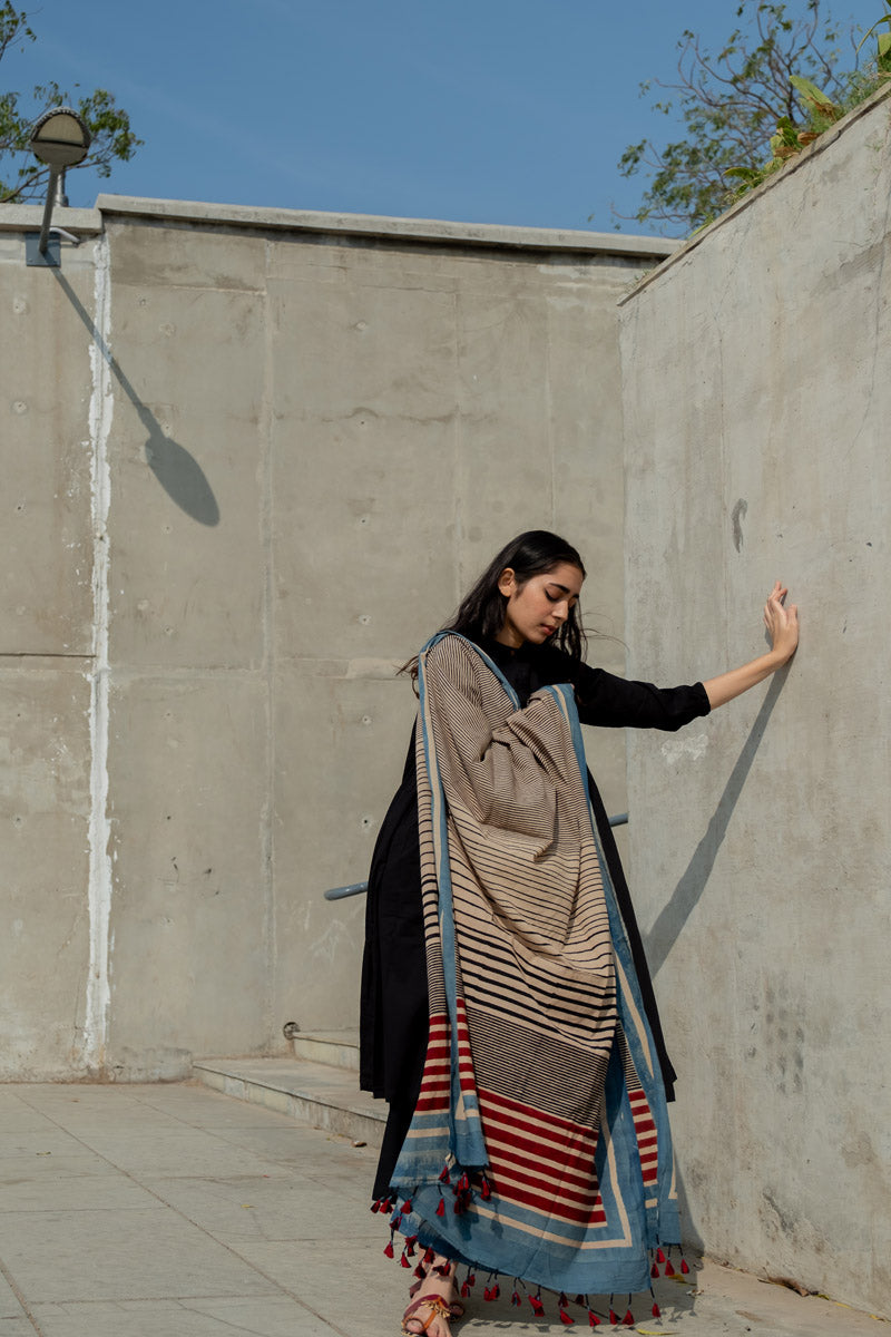 Cotton Dupatta - Stripe Gradation