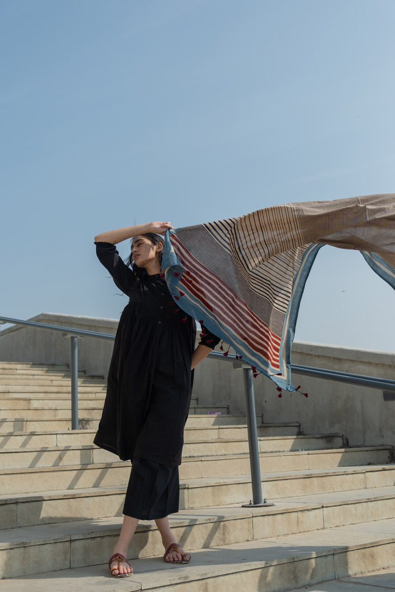 Cotton Dupatta - Stripe Gradation