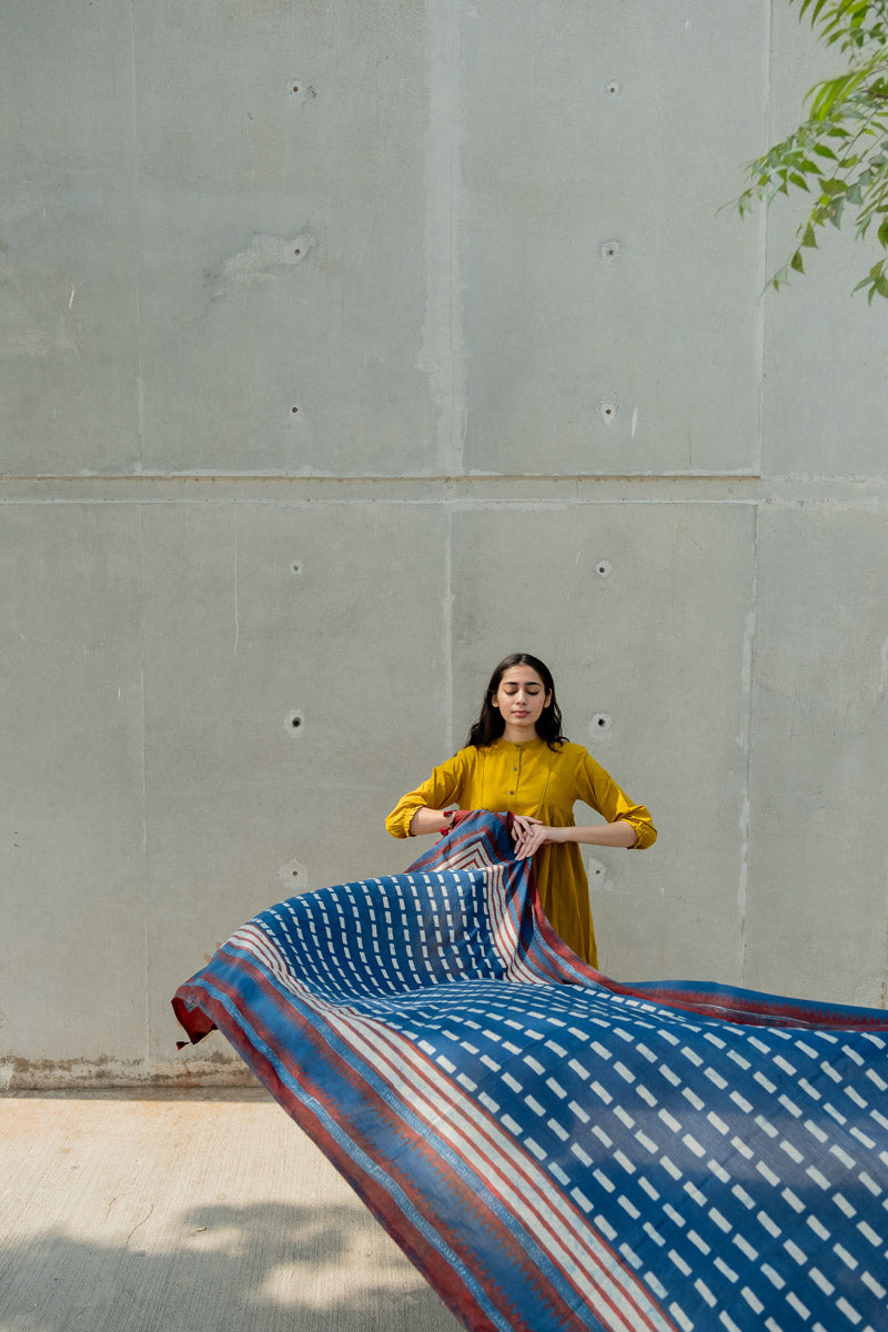 Cotton Dupatta - Indigo Runway