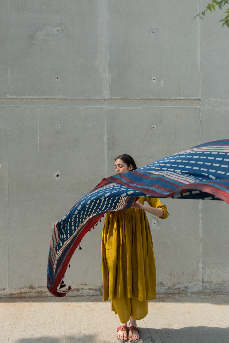 Cotton Dupatta - Indigo Runway