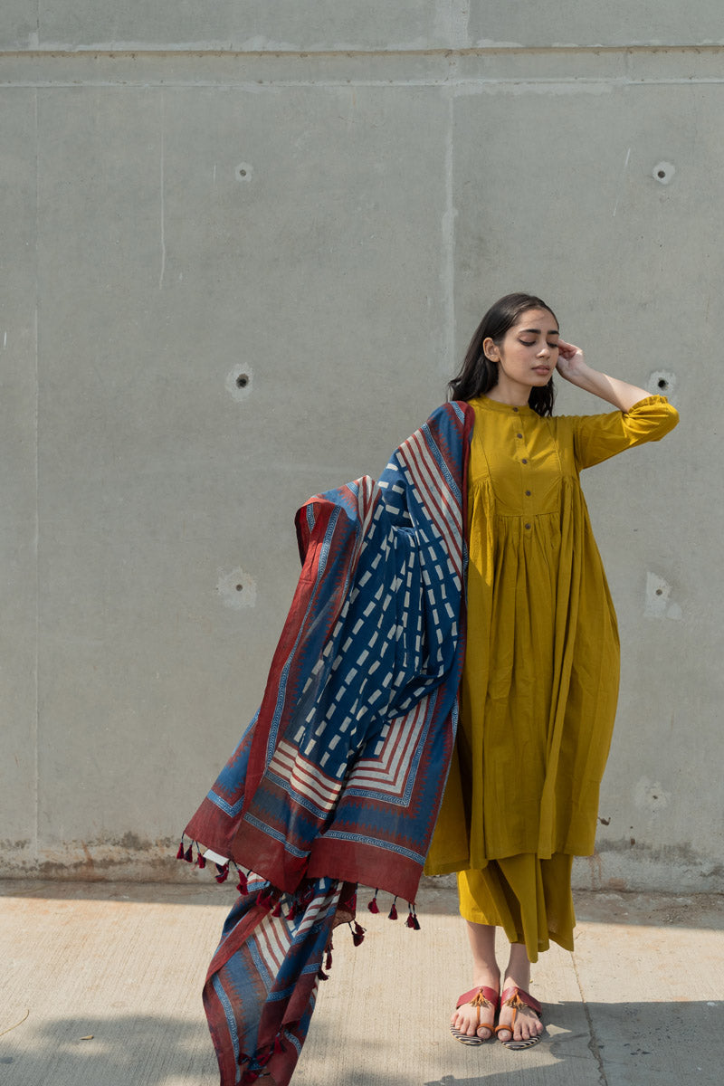 Cotton Dupatta - Indigo Runway