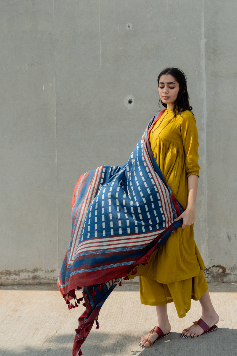 Cotton Dupatta - Indigo Runway